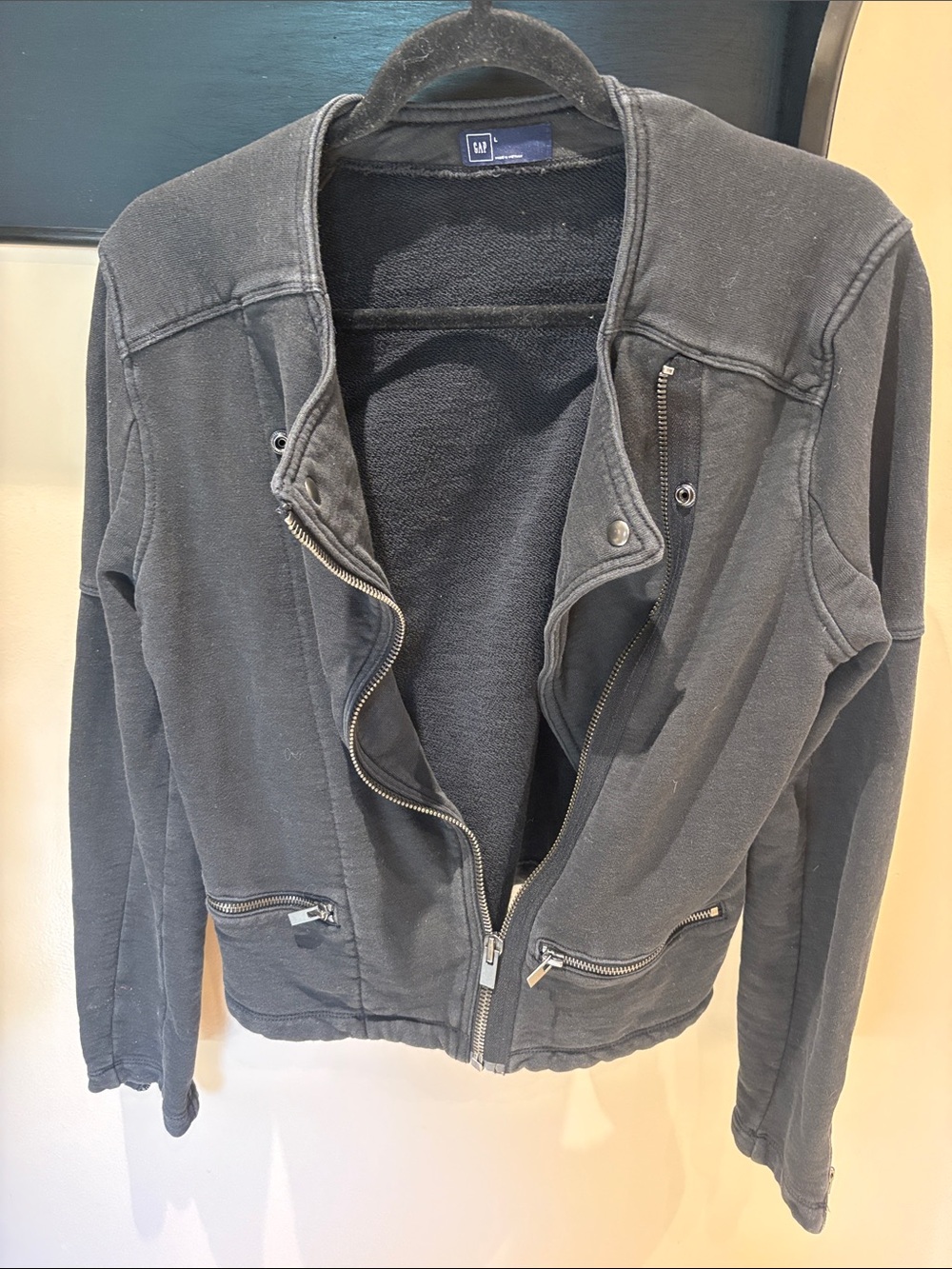 GAP Women's Black Zip-Front Bomber Jacket